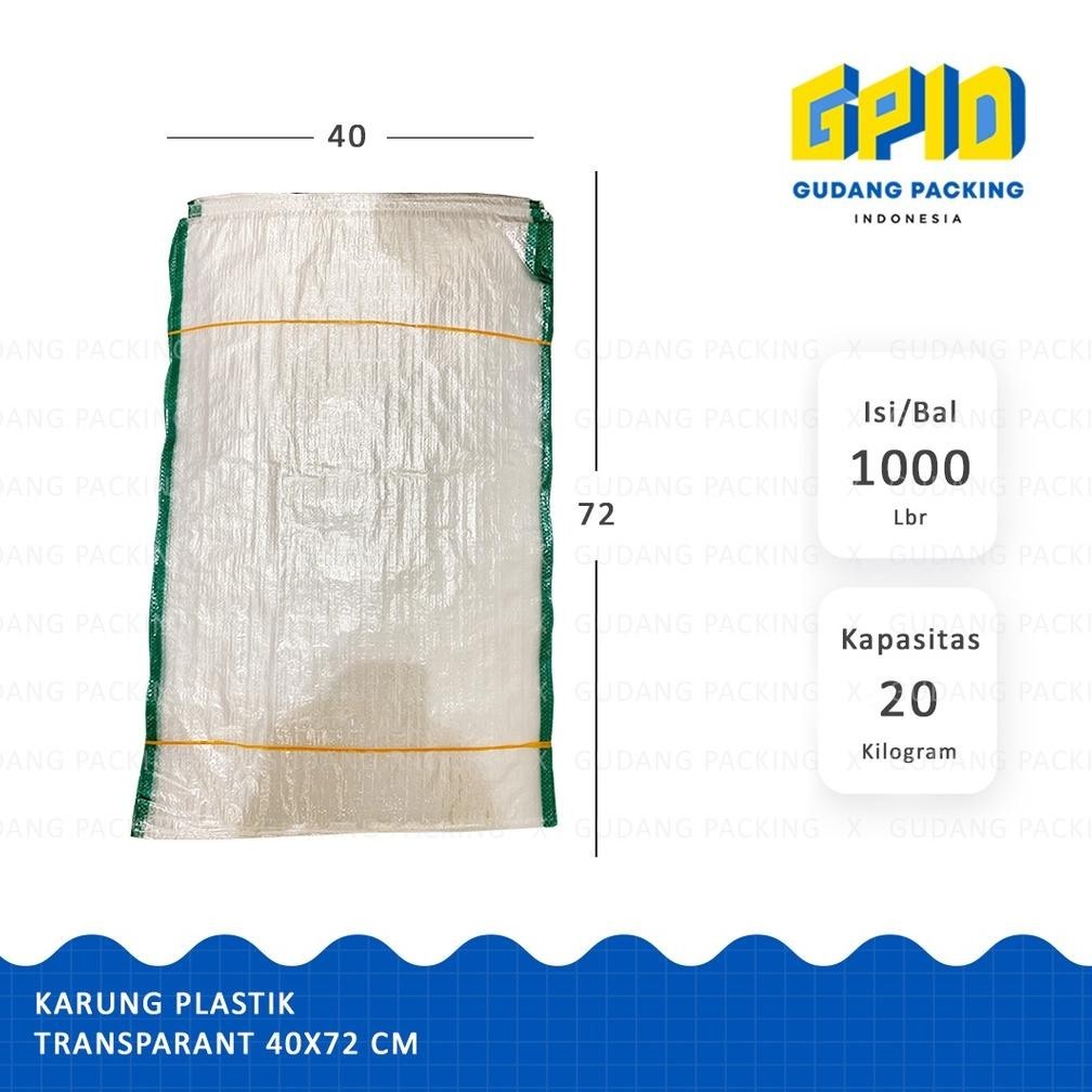 Terlaris Karung Plastik Transparan Ukuran Beras 20Kg 40X72 (Isi 100 Lbr) Diskom