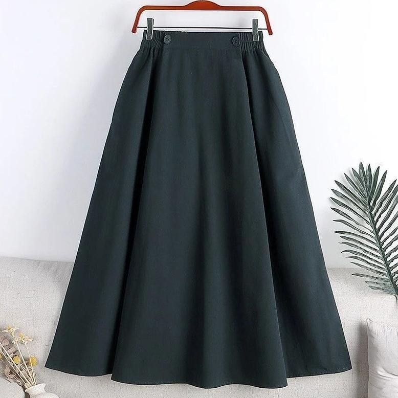 Promo Akhir Tahun Rok Mayung Panjang Polos Bahan Katun Linen Premium Rok Korean Style Wanita Terbaru