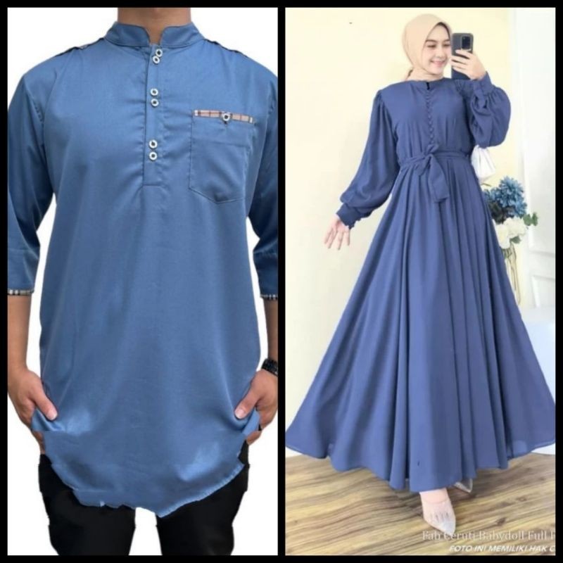 AIMA COUPLE / GAMIS DRESS BAJU KEMEJA KOKO KURTA LEBARAN COUPLE PASANGAN AYAH IBU SUAMI ISTRI JUMBO 