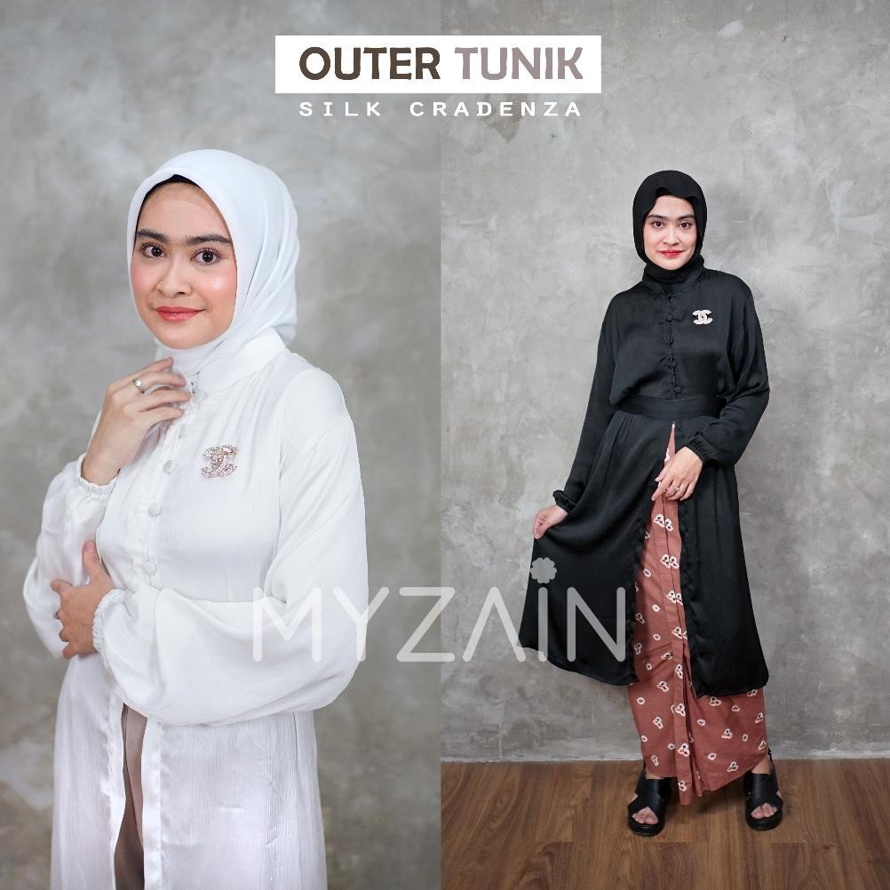 Diskon Besar Outer Tunik Kondangan Ld120 Korea Putih Busui Silk Cradenza Myzain Big Sale