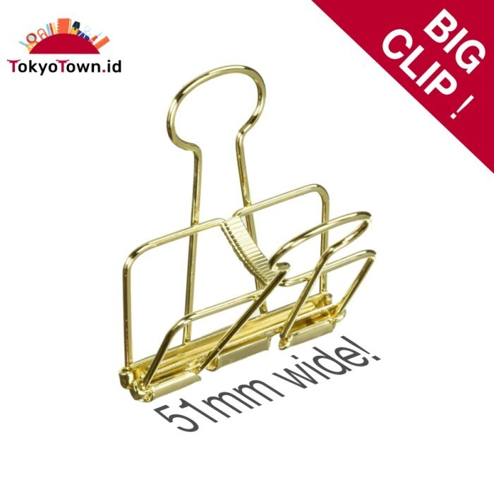 

Large Gold Hollow Metal Wire Clip Binder / Klip Kertas