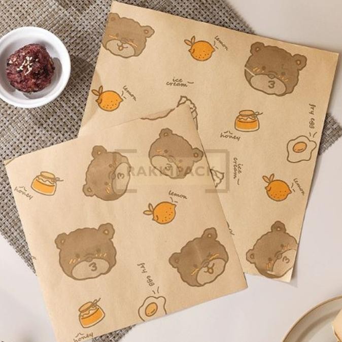*#*#*#] 10pcs baking paper wax bear alas bento korean cake