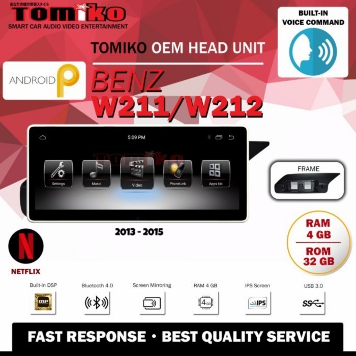 New Head unit Android Tomiko Mercedes W211 / W212 Thn 2013 - 2015