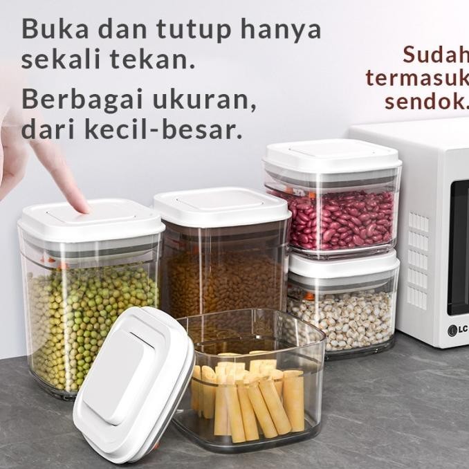 Toples Kotak Susu Bubuk Bayi 350Ml / 2.3 Liter Model Tekan Tupperware