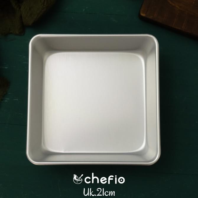 Chefio Loyang Kotak Aluminium Tanpa Sambungan Press / Bolu Cake Lapis