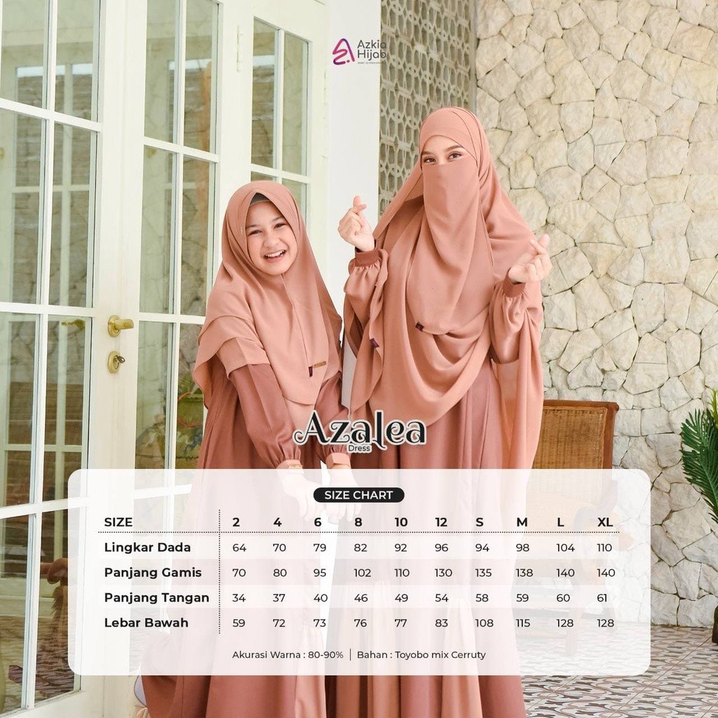 NEW PREMIUM DAILY HIJAB New Raya Series 2022 Gamis Azalea For Remaza Size 8, 10 sd 12 Ori By Azkia