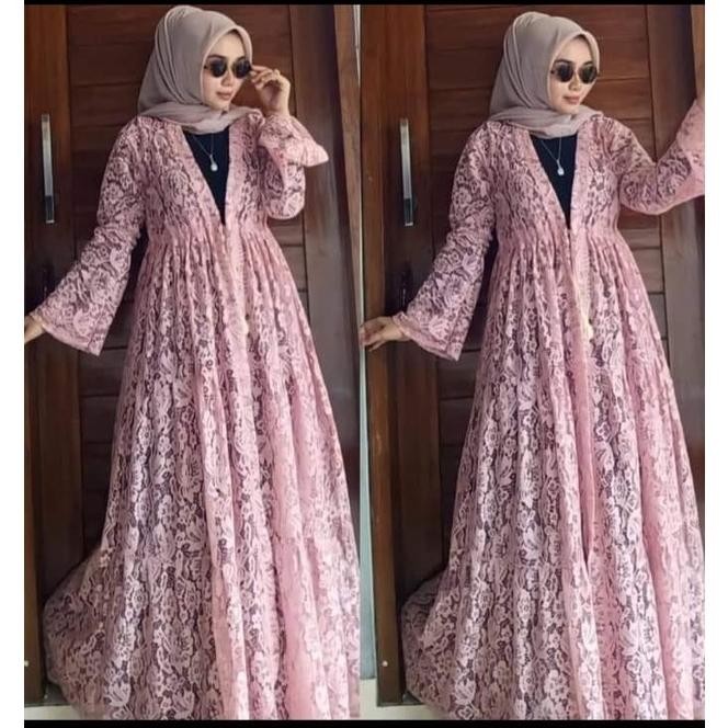 DRESS OUTER BRUKAT /BRUKAT GLITER/OUTER BRUKAT PANJANG /OUTER DRESS WANITA KEKINIAN TERMURAH TERLARI