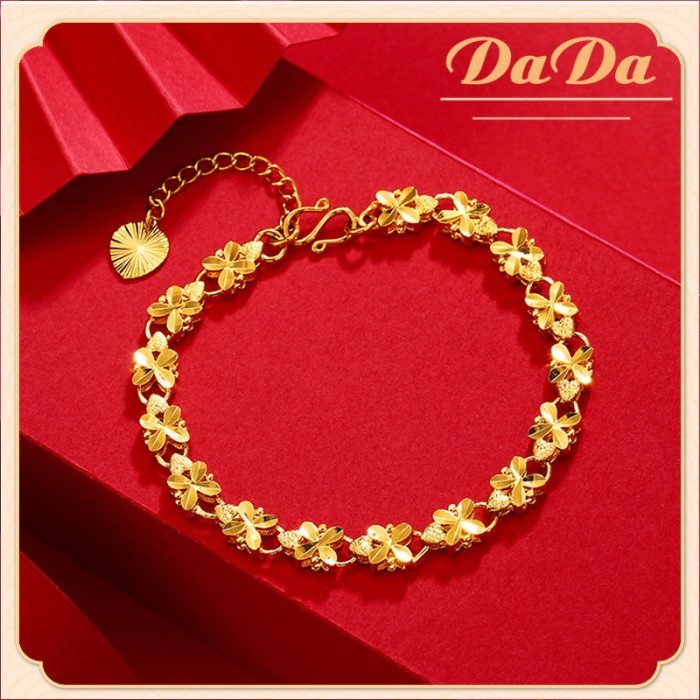 Ready Gelang Emas Asli Wanita Hongkong Asli Emas 24K 9999 Gold Clover