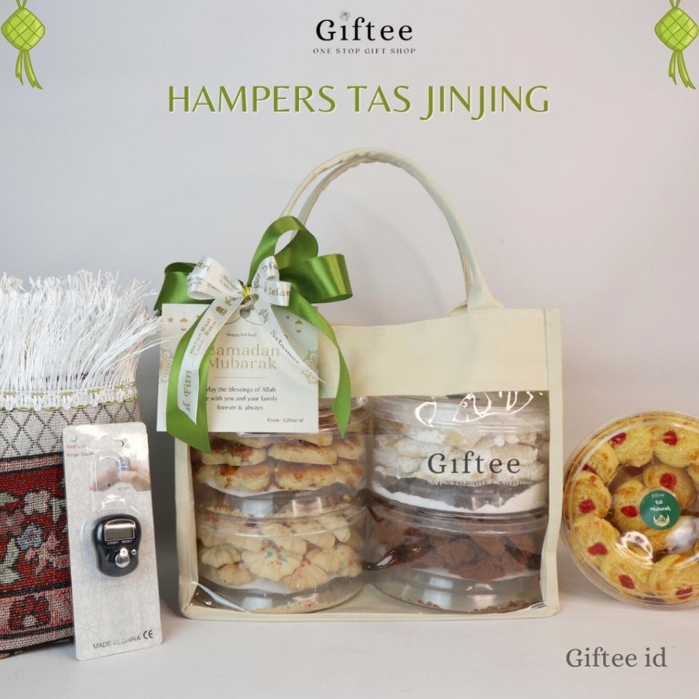 

Ready>>> Hampers Tas Jinjing Premium Kue Kering Cookies Sajadah Kurma Dates Hampers Kado Hadiah Parcel Parsel Bingkisan Mika Bag Souvenir Lebaran Eid Mubarak Idul Fitri Ramadhan Islam Muslim By Giftee Id