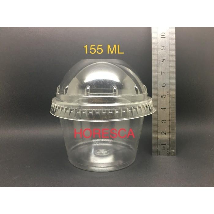 Cup Puding / Snack Cup Sip 155 Ml + Tutup Dome Tanpa Lubang @50 Pcs