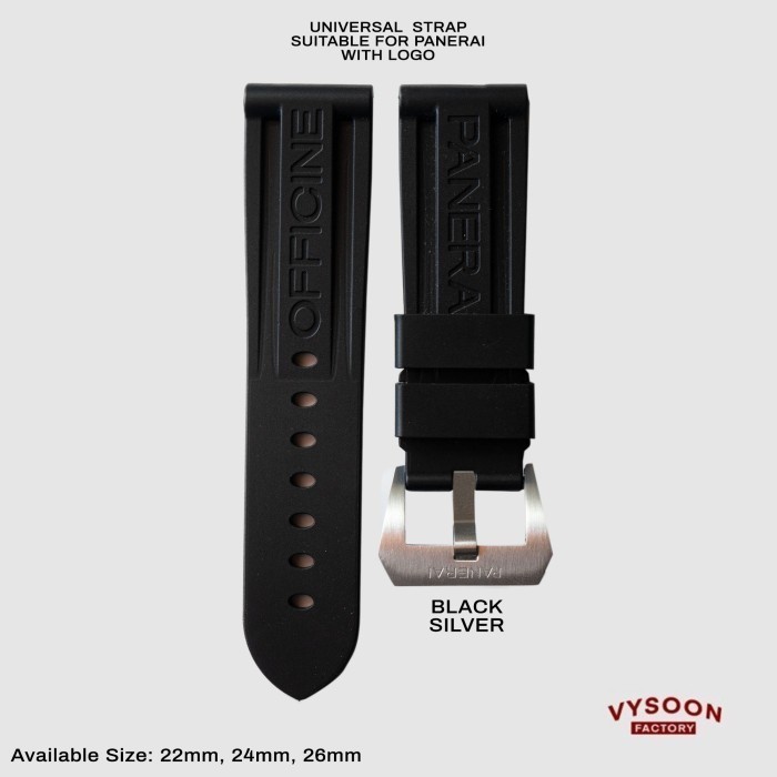 STRAP LUMINOR PANERAI REPLACEMENT RUBBER PANERAI CAOUTCHOUC BLACK