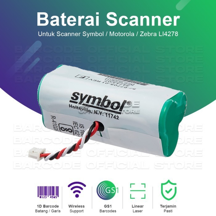 Battery Baterai Scanner Barcode Symbol Zebra Motorola Li4278 Li-4278