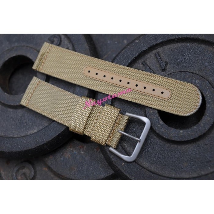 22MM SEIKO KHAKI MILITARY CANVAS NYLON STRAP TALI JAM TANGAN