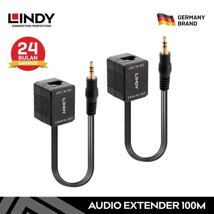 Lindy 100M Extension Cat.5 3.5Mm Aux Analog Audio Over Lan Extender