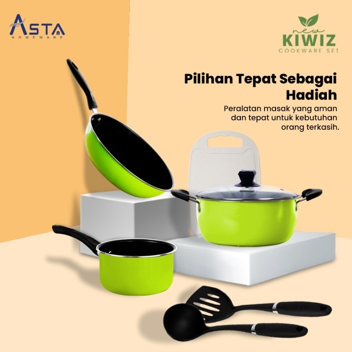 Asta Panci Set New Kiwiz Cookware Set 7 Pcs Anti Lengket 7Pcs