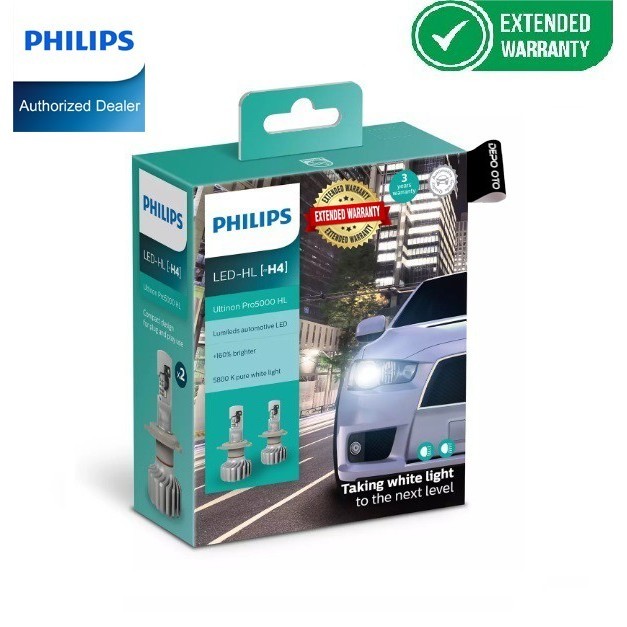 Philips Ultinon Pro5000 Led 5800K H4 Bohlam Lampu Mobil Putih