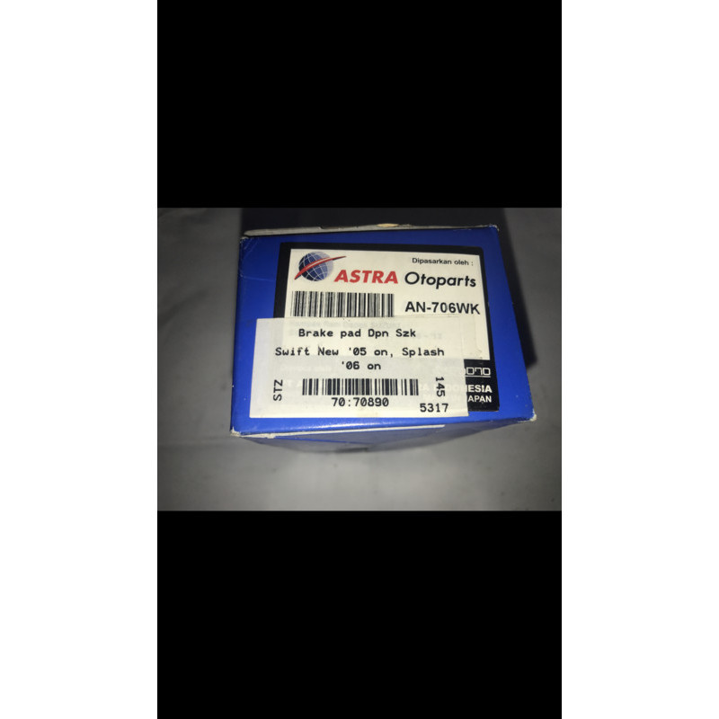 Brake Pad / Kampas Rem Dpn Swift '05 An-706Wk Akebono " 70890 "