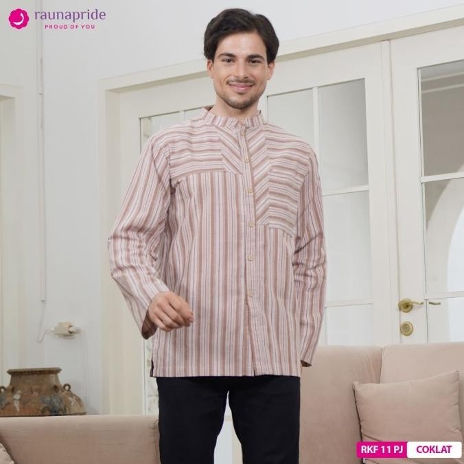Rauna - Baju Muslim - Sarimbit - Koko Dewasa Panjang 11 Coklat Berkualitas