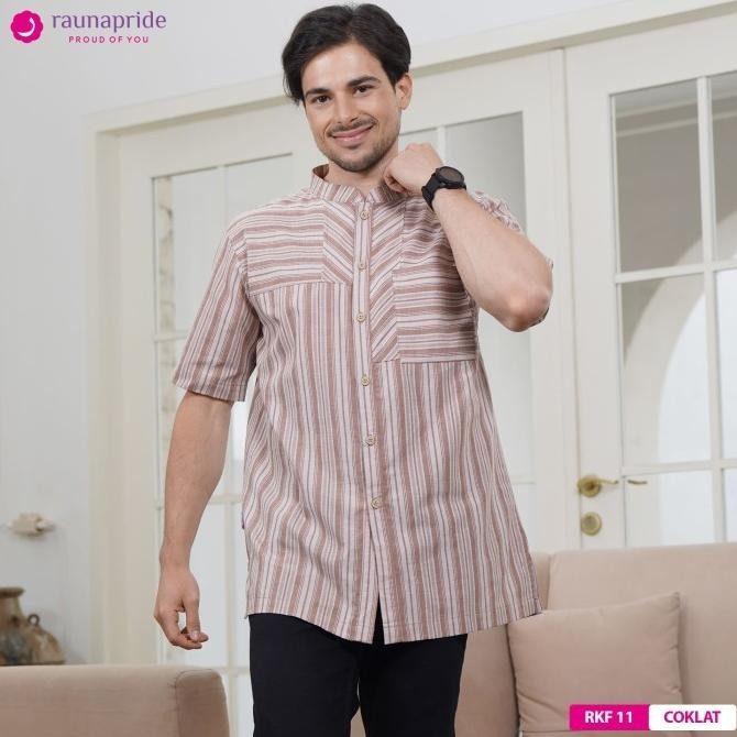 Rauna - Baju Muslim - Sarimbit - Koko Dewasa 11 Coklat Stok Terbatas