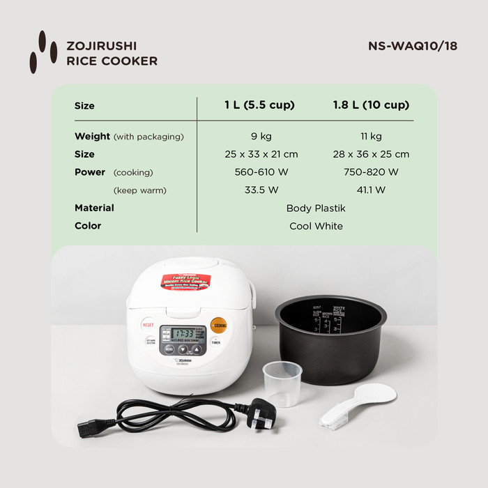 Rice Cooker 1 Liter Zojirushi Ns-Waq10