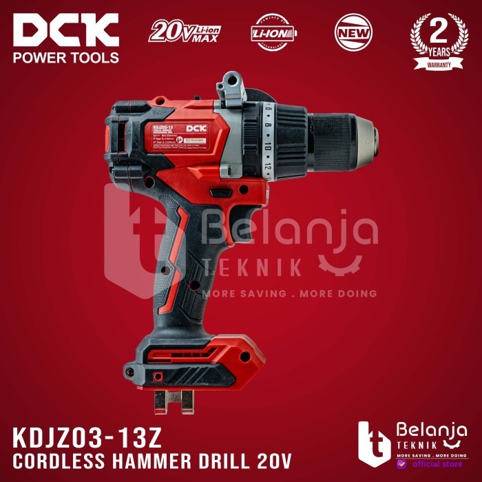 Dck Cordless Hammer Drill Kdjz03-13Z 20V Bor Impact Baterai Unit Only