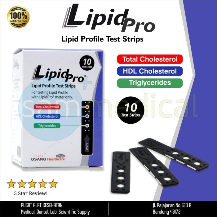 Strip Lipid Pro Strip Kolesterol Trigliserida Hdl Ldl @10