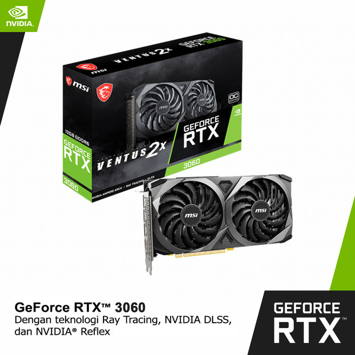 Msi Rtx 3060 Ventus 2X 12G Oc - 12Gb Ddr6 Vga Nvidia Geforce Rtx3060