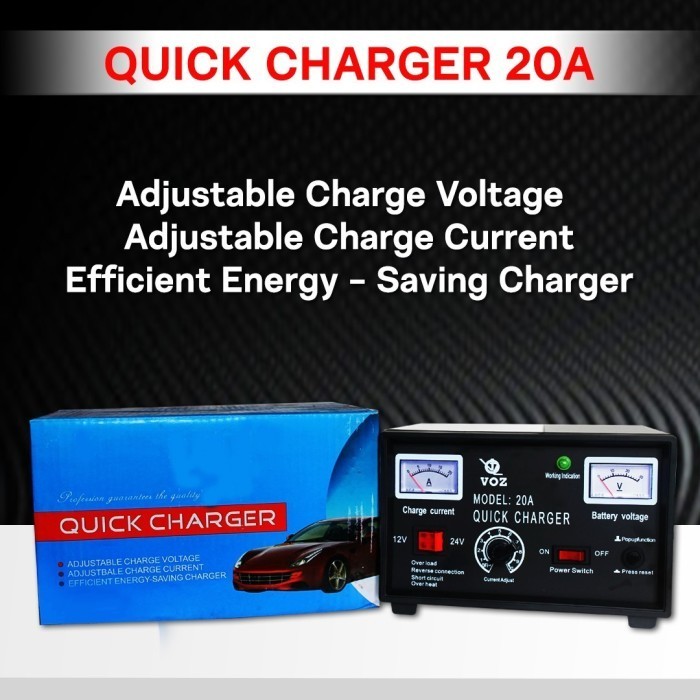 Voz Charger Aki 20A Charger Aki Mobil Charger Aki Kering