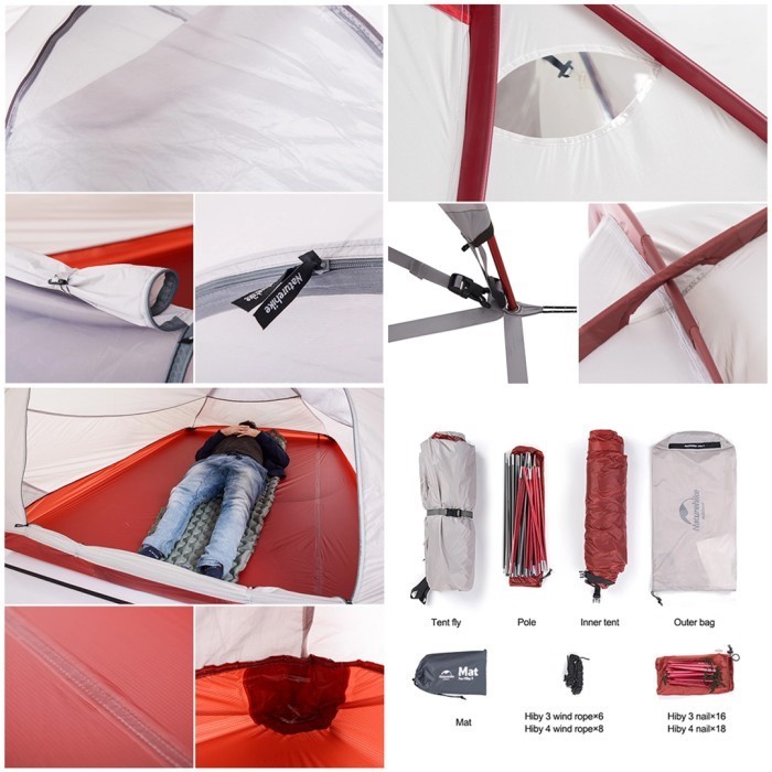 Tenda Naturehike Hiby Nh19Zp016 20D Hiby Tent 2-3P