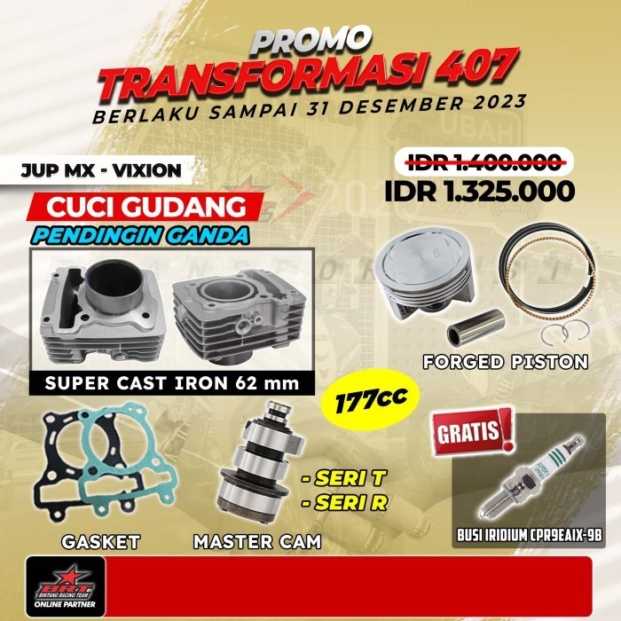 Paket Blok Piston Brt Jupiter Mx / Vixion - Promo 407