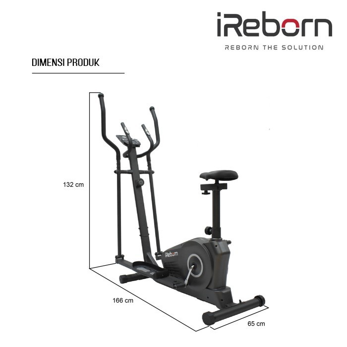 Sepeda Elliptical iReborn Boston - Alat Fitness Multifungsi untuk Rumah dan Gym