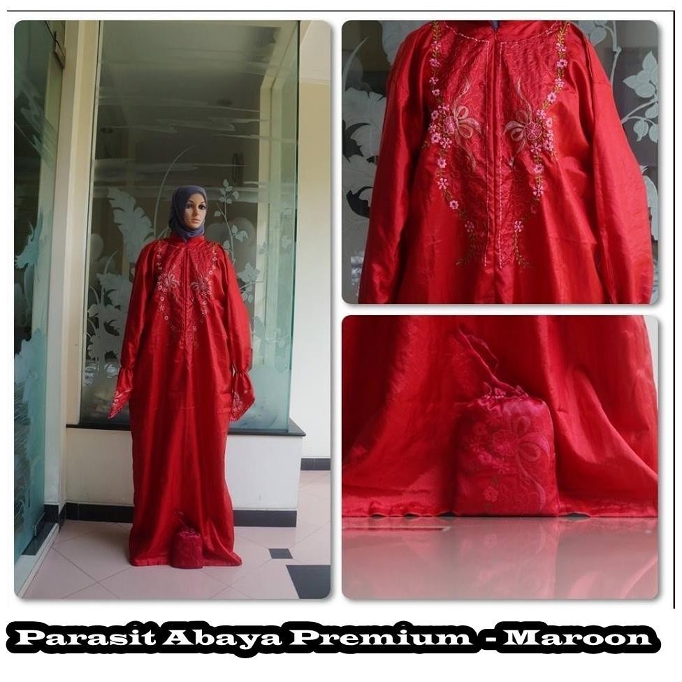 Melika - Mukena Travelling Parasit Abaya Premium (Tanpa Kepala) - Putih Cod Dan Best Seller