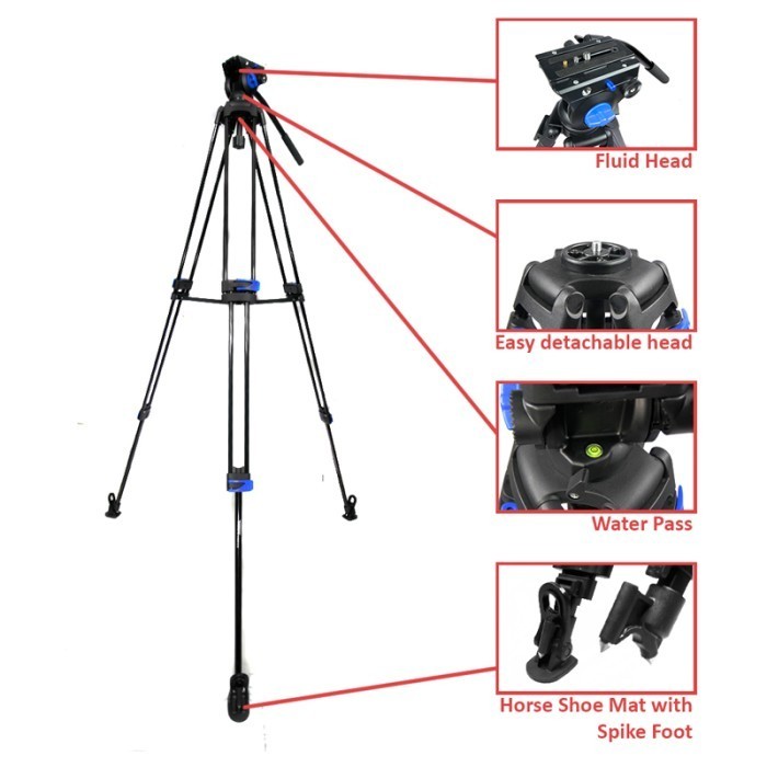 Takara Hydro B 18 B18 Professional Video Tripod Fluid Pan Head Resmi