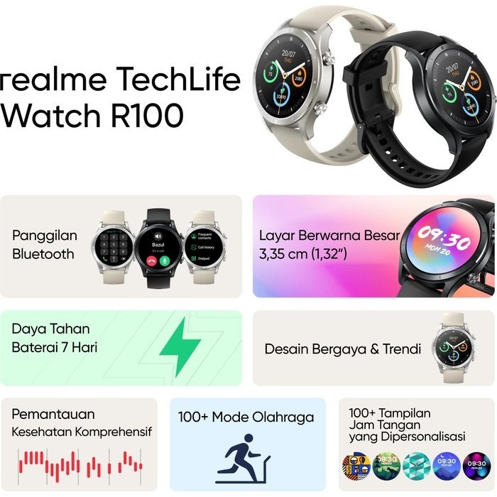 Realme Watch R100 Smartwatch 1.32" Display Bluetooth Panggilan