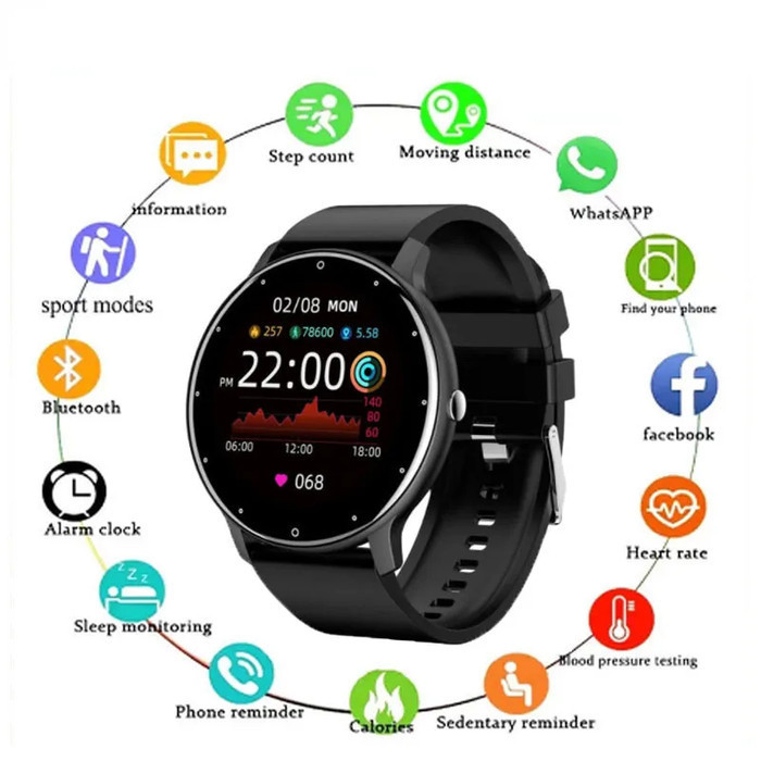 Biden Smart Watch Pria Olahraga Kebugaran Tidur Heart Rate Monitor