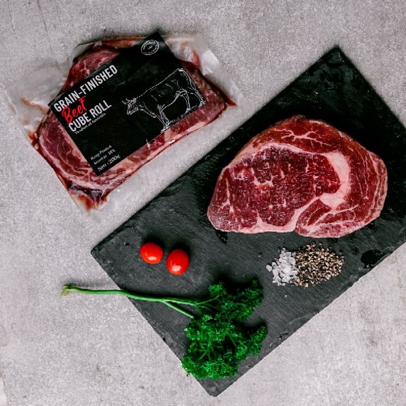 

Ribeye Grain Fed 100Days Steak Cut Daging Sapi Ribeye Steak @200Gram -Gratisongkir