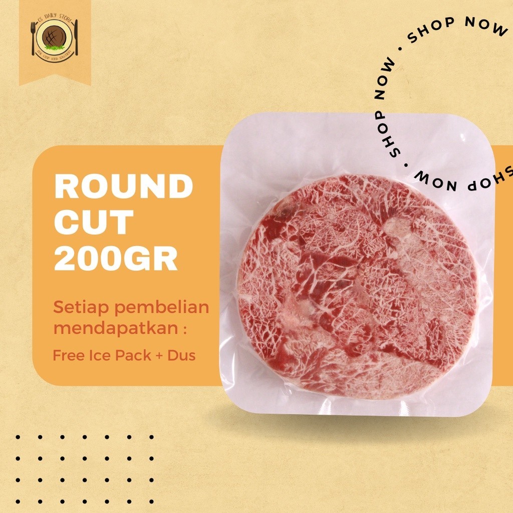 

Daging Round Cut Steak 200Gr -Gratisongkir