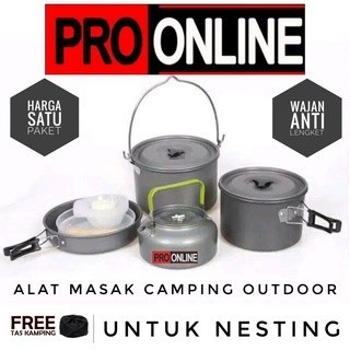 Cooking Set Ds 700 / Cooking Set Camping Outdoor / Alat Masak Camping