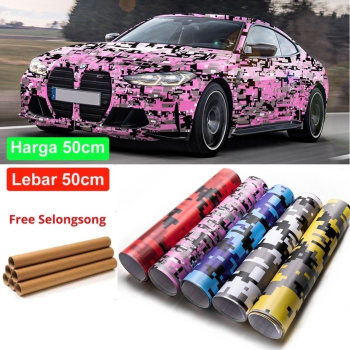 

Sticker Decal Camouflage Digital Skotlet Body Motor Mobil Lebar 50 Cm
