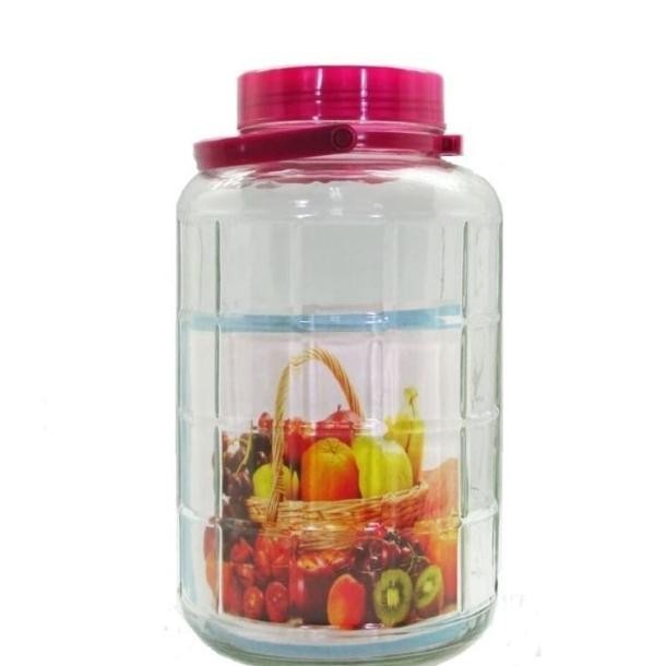 Toples Kaca Kedap Udara Dengan Handle 5 Liter - Ungu