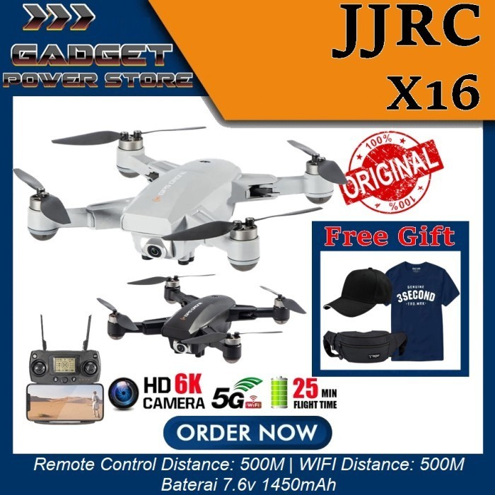 Rc Drone JJRC X16 5G Wifi GPS Drone Foldable FPV 6K Camera Quadcopter
