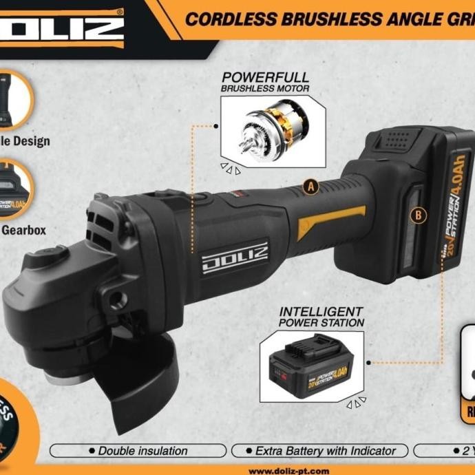 Ready Mesin Gerinda Baterai 20V Doliz Bd760 Cordless Brushless Bd760 3 Speed