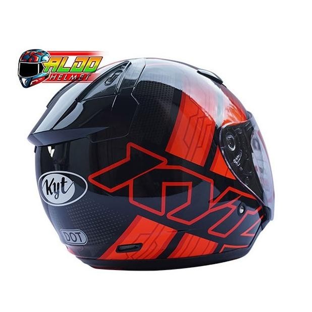 HELM KYT DJ MARU KYT DJMARU MOTIF #14 BLACK/ORANGE/RED FLUO ORIGINAL