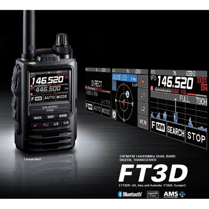 Yaesu Ft-3Dr Ht Dual Band Ori Baru Digital Analog Radio Ft3 Ft3Dr