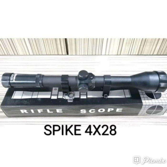 Cod Teropong Teleskop Spike 4X28 Lensa Jernih Rectical Duplex