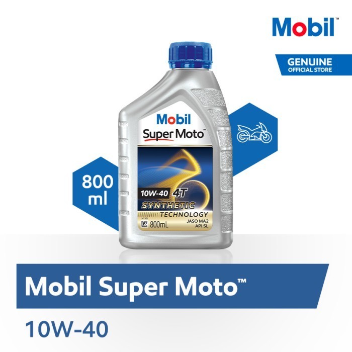 OLI MESIN - MOBIL SUPER MOTO 10W-40 (0.8 LITER)