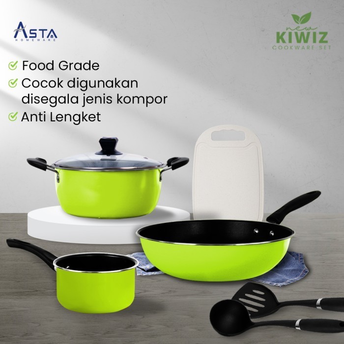Asta Panci Set New Kiwiz Cookware Set 7 Pcs Anti Lengket 7Pcs
