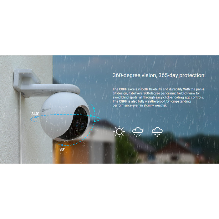 Ezviz C8Pf 2Mp Smart Home Dual Lens Ip Camera Zoom Outdoor Cctv