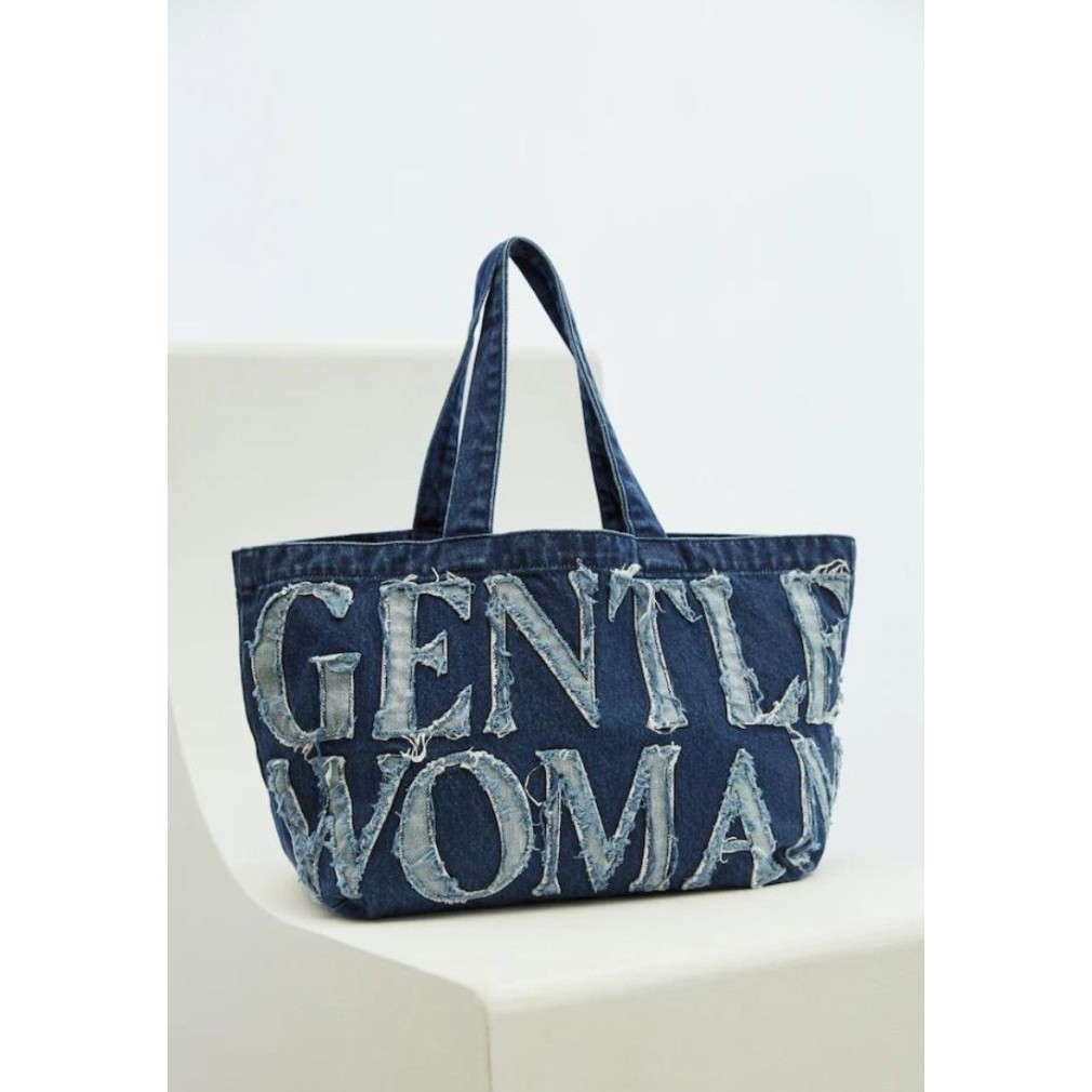 Gentle Woman Denim Tote Bag Navy