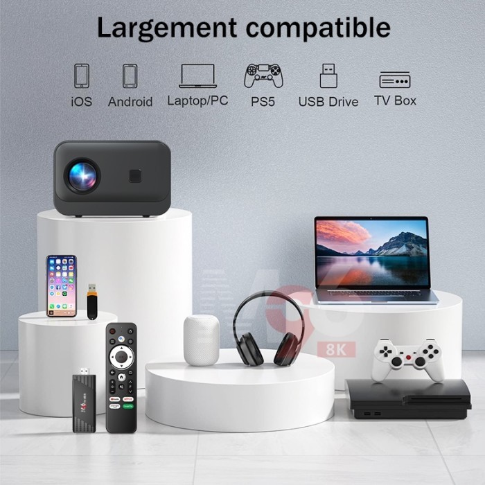 Tripsky-T300 Proyektor 300 Ansi Hd 1080P Mini Proyektor